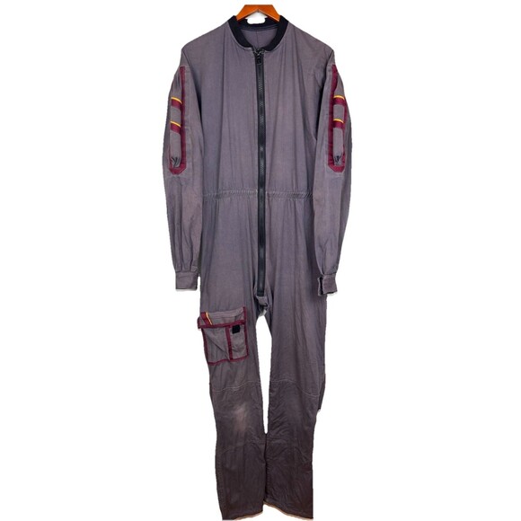 Men’s Sm 36” Chest/32” Waist Short Length Distressed Gray Flight Suit USA - Picture 1 of 8